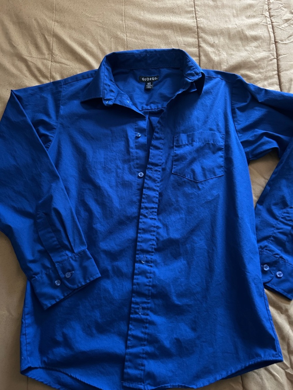 George Men's Button-Down Dress Shirt - Bright Blue